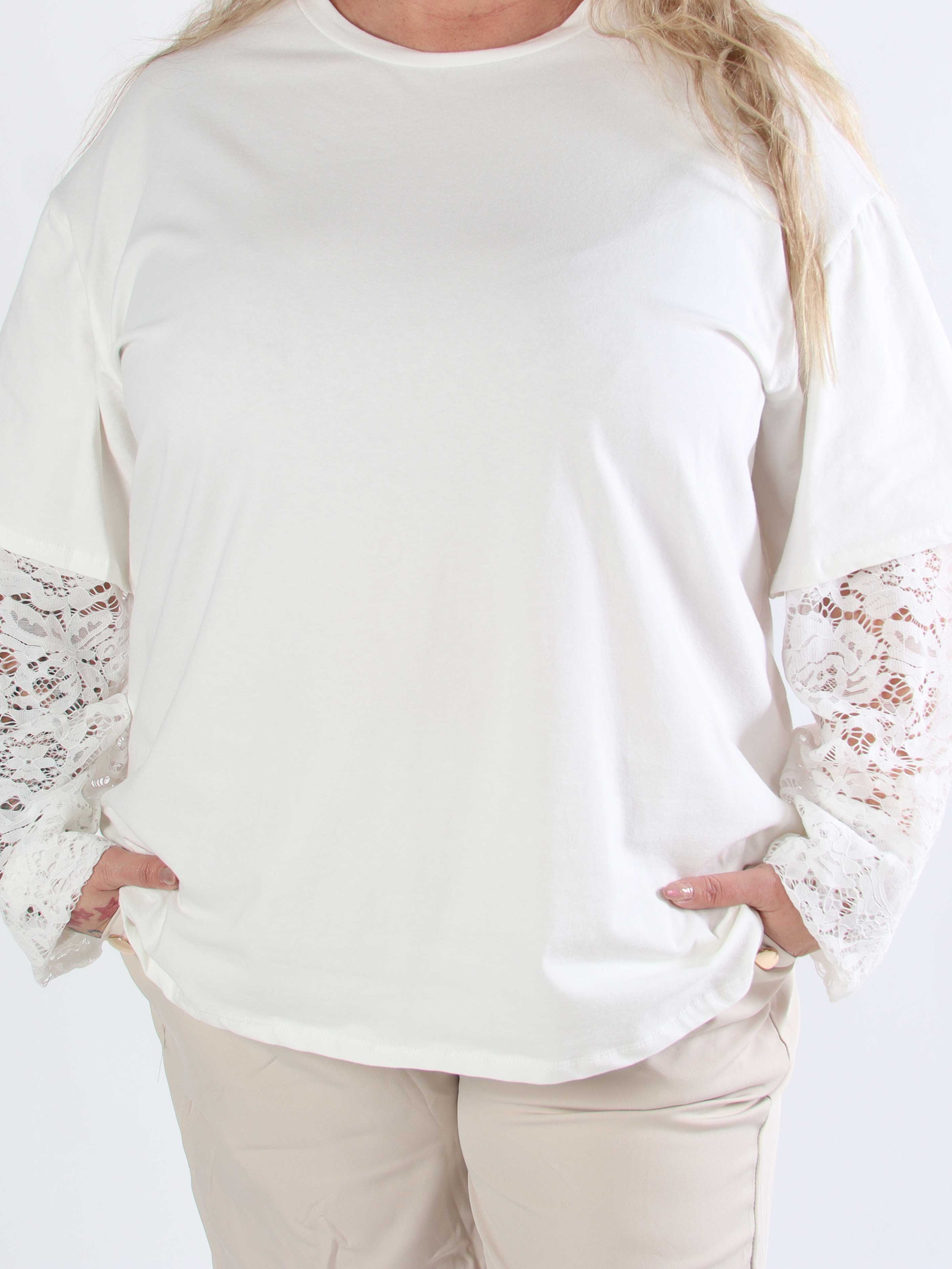 Valerie - T-shirt i bomuld med lange blonde ærmer